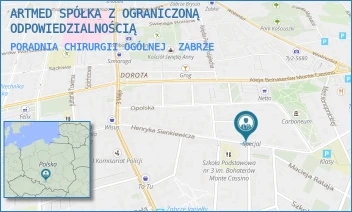 PORADNIA CHIRURGII OGÓLNEJ - ARTMED SPÓŁKA Z OGRANICZONĄ ODPOWIEDZIALNOŚCIĄ - UL. HENRYKA SIENKIEWICZA 28,  ZABRZE
