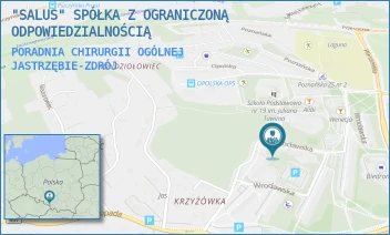 PORADNIA CHIRURGII OGÓLNEJ - "SALUS" SPÓŁKA Z OGRANICZONĄ ODPOWIEDZIALNOŚCIĄ - UL. WROCŁAWSKA 12A,  JASTRZĘBIE-ZDRÓJ