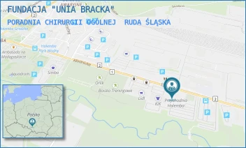 PORADNIA CHIRURGII OGÓLNEJ - FUNDACJA "UNIA BRACKA" - UL. KŁODNICKA 59,  RUDA ŚLĄSKA