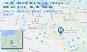 PORADNIA CHIRURGII OGÓLNEJ - BIODENT PRZYCHODNIA SPECJALISTYCZNA S.C. ANNA SOBIERAJ, LUCJAN SOBIERAJ - UL. WALEREGO WRÓBLEWSKIEGO 67,  SIEMIANOWICE ŚLĄSKIE