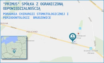 PORADNIA CHIRURGII STOMATOLOGICZNEJ I PERIODONTOLOGII - "PRIMUS" SPÓŁKA Z OGRANICZONĄ ODPOWIEDZIALNOŚCIĄ - UL. SZKOLNA 12,  BRUDZOWICE