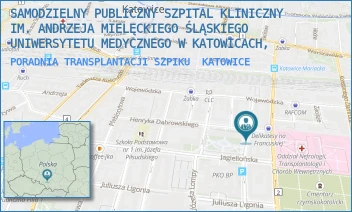 PORADNIA TRANSPLANTACJI SZPIKU - SAMODZIELNY PUBLICZNY SZPITAL KLINICZNY IM. ANDRZEJA MIELĘCKIEGO ŚLĄSKIEGO UNIWERSYTETU MEDYCZNEGO W KATOWICACH, - UL. WŁADYSŁAWA STANISŁAWA REYMONTA 8,  KATOWICE