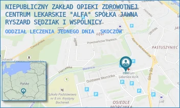 ODDZIAŁ LECZENIA JEDNEGO DNIA - NIEPUBLICZNY ZAKŁAD OPIEKI ZDROWOTNEJ CENTRUM LEKARSKIE "ALFA" SPÓŁKA JAWNA RYSZARD SĘDZIAK I WSPÓLNICY - UL. GUSTAWA MORCINKA 16B,  SKOCZÓW