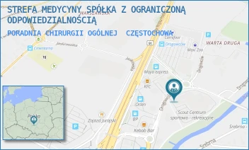 PORADNIA CHIRURGII OGÓLNEJ - STREFA MEDYCYNY SPÓŁKA Z OGRANICZONĄ ODPOWIEDZIALNOŚCIĄ - UL. DROGOWCÓW 12,  CZĘSTOCHOWA