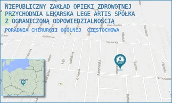 PORADNIA CHIRURGII OGÓLNEJ - NIEPUBLICZNY ZAKŁAD OPIEKI ZDROWOTNEJ PRZYCHODNIA LEKARSKA LEGE ARTIS SPÓŁKA Z OGRANICZONĄ ODPOWIEDZIALNOŚCIĄ - UL. KUTNOWSKA 4,  CZĘSTOCHOWA