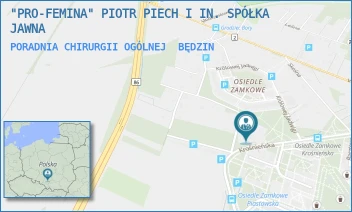 PORADNIA CHIRURGII OGÓLNEJ - "PRO-FEMINA" PIOTR PIECH I IN. SPÓŁKA JAWNA - UL. KROŚNIEŃSKA 1,  BĘDZIN