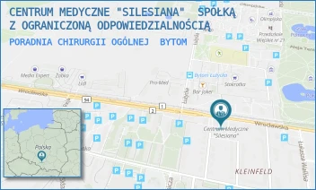 PORADNIA CHIRURGII OGÓLNEJ - CENTRUM MEDYCZNE "SILESIANA"  SPÓŁKĄ Z OGRANICZONĄ ODPOWIEDZIALNOŚCIĄ - UL. WROCŁAWSKA 78,  BYTOM