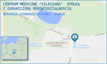 PORADNIA CHIRURGII OGÓLNEJ - CENTRUM MEDYCZNE "SILESIANA"  SPÓŁKĄ Z OGRANICZONĄ ODPOWIEDZIALNOŚCIĄ - UL. UL.SZYBOWA 2 A,  ZABRZE