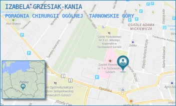 PORADNIA CHIRURGII OGÓLNEJ - IZABELA GRZESIAK-KANIA - UL. STEFANA OKRZEI 1,  TARNOWSKIE GÓRY