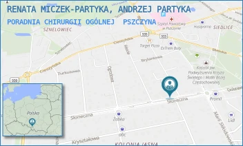 PORADNIA CHIRURGII OGÓLNEJ - "NSZOZ - GABINET USŁUG MEDYCZNYCH TRAUMA-DENT" ANDRZEJ PARTYKA SP.K. - UL. UL. SŁONECZNA 4,  PSZCZYNA