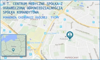 PORADNIA CHIRURGII OGÓLNEJ - H-T. CENTRUM MEDYCZNE SPÓŁKA Z OGRANICZONĄ ODPOWIEDZIALNOŚCIĄ SPÓŁKA KOMANDYTOWA - UL. PAPROCAŃSKA 137D,  TYCHY