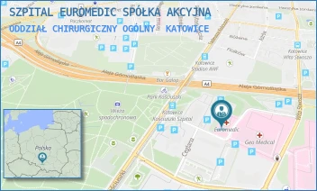 ODDZIAŁ CHIRURGICZNY OGÓLNY - SZPITAL EUROMEDIC SPÓŁKA AKCYJNA - UL. TADEUSZA KOŚCIUSZKI 92,  KATOWICE
