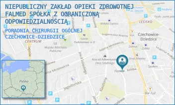 PORADNIA CHIRURGII OGÓLNEJ - NIEPUBLICZNY ZAKŁAD OPIEKI ZDROWOTNEJ FALMED SPÓŁKA Z OGRANICZONĄ ODPOWIEDZIALNOŚCIĄ - UL. KRÓTKA 4,  CZECHOWICE-DZIEDZICE