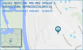 PORADNIA CHIRURGII OGÓLNEJ - USŁUGI MEDYCZNE PRO-MED SPÓŁKA Z OGRANICZONĄ ODPOWIEDZIALNOŚCIĄ - UL. POLI GOJAWICZYŃSKIEJ 9A,  GLIWICE