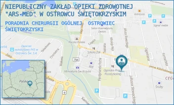 PORADNIA CHIRURGII OGÓLNEJ - NIEPUBLICZNY ZAKŁAD OPIEKI ZDROWOTNEJ "ARS-MED" W OSTROWCU ŚWIĘTOKRZYSKIM - SŁOWACKIEGO 23,  OSTROWIEC ŚWIĘTOKRZYSKI