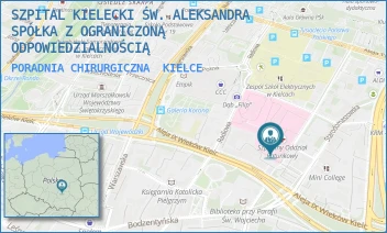 PORADNIA CHIRURGICZNA - SZPITAL KIELECKI ŚW. ALEKSANDRA SPÓŁKA Z OGRANICZONĄ ODPOWIEDZIALNOŚCIĄ - KOŚCIUSZKI 25,  KIELCE