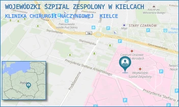 KLINIKA CHIRURGII NACZYNIOWEJ - WOJEWÓDZKI SZPITAL ZESPOLONY W KIELCACH - GRUNWALDZKA 45,  KIELCE
