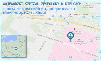 KLINIKA CHIRURGII OGÓLNEJ, ONKOLOGICZNEJ I ENDOKRYNOLOGICZNE - WOJEWÓDZKI SZPITAL ZESPOLONY W KIELCACH - GRUNWALDZKA 45,  KIELCE
