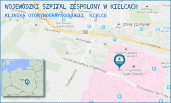 KLINIKA OTORYNOLARYNGOLOGII - WOJEWÓDZKI SZPITAL ZESPOLONY W KIELCACH - GRUNWALDZKA 45,  KIELCE