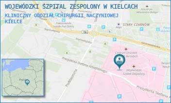 KLINICZNY ODDZIAŁ CHIRURGII NACZYNIOWEJ - WOJEWÓDZKI SZPITAL ZESPOLONY W KIELCACH - GRUNWALDZKA 45,  KIELCE