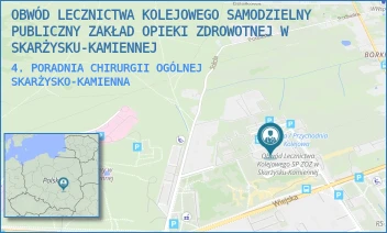 4. PORADNIA CHIRURGII OGÓLNEJ - OBWÓD LECZNICTWA KOLEJOWEGO SAMODZIELNY PUBLICZNY ZAKŁAD OPIEKI ZDROWOTNEJ W SKARŻYSKU-KAMIENNEJ - SOKOLA 50,  SKARŻYSKO-KAMIENNA