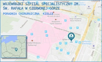 PORADNIA CHIRURGICZNA - WOJEWÓDZKI SZPITAL SPECJALISTYCZNY IM. ŚW. RAFAŁA W CZERWONEJ GÓRZE - JAGIELLONSKA 72,  KIELCE