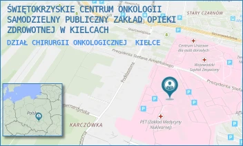 DZIAŁ CHIRURGII ONKOLOGICZNEJ - ŚWIĘTOKRZYSKIE CENTRUM ONKOLOGII SAMODZIELNY PUBLICZNY ZAKŁAD OPIEKI ZDROWOTNEJ W KIELCACH - ARTWIŃSKIEGO 3,  KIELCE