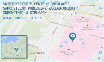 DZIAŁ UROLOGII - ŚWIĘTOKRZYSKIE CENTRUM ONKOLOGII SAMODZIELNY PUBLICZNY ZAKŁAD OPIEKI ZDROWOTNEJ W KIELCACH - ARTWIŃSKIEGO 3,  KIELCE
