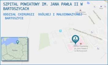 ODDZIAŁ CHIRURGII  OGÓLNEJ I MAŁOINWAZYJNEJ - SZPITAL POWIATOWY IM. JANA PAWŁA II W BARTOSZYCACH - WYSZYŃSKIEGO 11,  BARTOSZYCE
