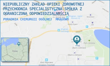 PORADNIA CHIRURGII OGÓLNEJ - NIEPUBLICZNY ZAKŁAD OPIEKI ZDROWOTNEJ PRZYCHODNIA SPECJALISTYCZNA SPÓŁKA Z OGRANICZONĄ ODPOWIEDZIALNOŚCIĄ - KRÓLEWIECKA 58,  MRĄGOWO
