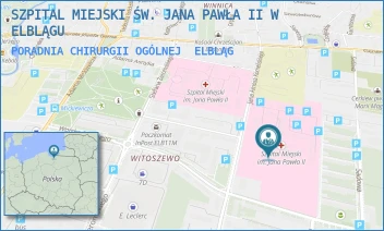 PORADNIA CHIRURGII OGÓLNEJ - SZPITAL MIEJSKI ŚW. JANA PAWŁA II W ELBLĄGU - KOMEŃSKIEGO 35,  ELBLĄG