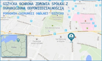 PORADNIA CHIRURGII OGÓLNEJ - GIŻYCKA OCHRONA ZDROWIA SPÓŁKA Z OGRANICZONĄ ODPOWIEDZIALNOŚCIĄ - BOHATERÓW WESTERPLATTE 4,  GIŻYCKO