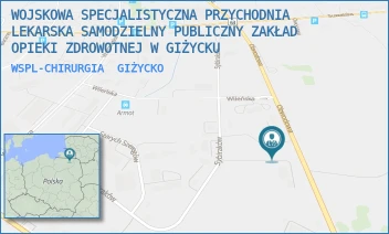 WSPL-CHIRURGIA - WOJSKOWA SPECJALISTYCZNA PRZYCHODNIA LEKARSKA SAMODZIELNY PUBLICZNY ZAKŁAD OPIEKI ZDROWOTNEJ W GIŻYCKU - OBWODOWA 3,  GIŻYCKO
