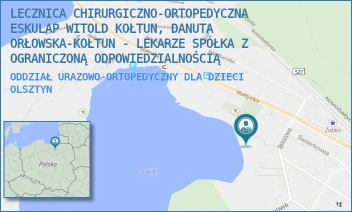 ODDZIAŁ URAZOWO-ORTOPEDYCZNY DLA DZIECI - LECZNICA CHIRURGICZNO-ORTOPEDYCZNA ESKULAP WITOLD KOŁTUN, DANUTA ORŁOWSKA-KOŁTUN - LEKARZE SPÓŁKA Z OGRANICZONĄ ODPOWIEDZIALNOŚCIĄ - BRZOZOWA 14A,  OLSZTYN