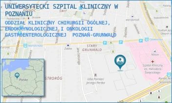 ODDZIAŁ KLINICZNY CHIRURGII OGÓLNEJ, ENDOKRYNOLOGICZNEJ I ONKOLOGII GASTROENTEROLOGICZNEJ - UNIWERSYTECKI SZPITAL KLINICZNY W POZNANIU - GRUNWALDZKA 55,  POZNAŃ-GRUNWALD
