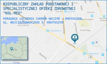 PORADNIA LECZENIA CHORÓB NACZYŃ - KROTOSZYN, UL. WOJCIECHOWSKIEGO 3 - NIEPUBLICZNY ZAKŁAD PODSTAWOWEJ I SPECJALISTYCZNEJ OPIEKI ZDROWOTNEJ "KOL-MED" - WOJCIECHOWSKIEGO 3,  KROTOSZYN