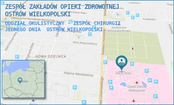 ODDZIAŁ OKULISTYCZNY - ZESPÓŁ CHIRURGII JEDNEGO DNIA - ZESPÓŁ ZAKŁADÓW OPIEKI ZDROWOTNEJ OSTRÓW WIELKOPOLSKI - LIMANOWSKIEGO 20/22,  OSTRÓW WIELKOPOLSKI