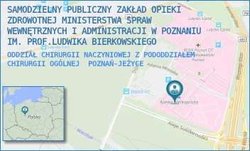 ODDZIAŁ CHIRURGII NACZYNIOWEJ Z PODODDZIAŁEM CHIRURGII OGÓLNEJ - SAMODZIELNY PUBLICZNY ZAKŁAD OPIEKI ZDROWOTNEJ MINISTERSTWA SPRAW WEWNĘTRZNYCH I ADMINISTRACJI W POZNANIU IM. PROF.LUDWIKA BIERKOWSKIEGO - DOJAZD 34,  POZNAŃ-JEŻYCE