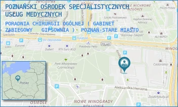 PORADNIA CHIRURGII OGÓLNEJ ( GABINET ZABIEGOWY   GIPSOWNIA ) - POZNAŃSKI OŚRODEK SPECJALISTYCZNYCH USŁUG MEDYCZNYCH - ALEJE SOLIDARNOŚCI 36,  POZNAŃ-STARE MIASTO