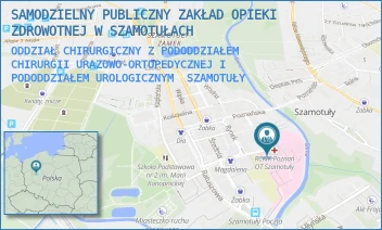 ODDZIAŁ CHIRURGICZNY Z PODODDZIAŁEM CHIRURGII URAZOWO-ORTOPEDYCZNEJ I PODODDZIAŁEM UROLOGICZNYM - SAMODZIELNY PUBLICZNY ZAKŁAD OPIEKI ZDROWOTNEJ W SZAMOTUŁACH - SUKIENNICZA 13,  SZAMOTUŁY