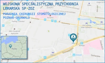 PORADNIA CHIRURGII STOMATOLOGICZNEJ - WOJSKOWA SPECJALISTYCZNA PRZYCHODNIA LEKARSKA SP ZOZ - SZYLINGA ARNOLDA 1,  POZNAŃ-GRUNWALD