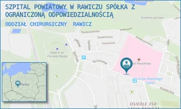 ODDZIAŁ CHIRURGICZNY - SZPITAL POWIATOWY W RAWICZU SPÓŁKA Z OGRANICZONĄ ODPOWIEDZIALNOŚCIĄ - GEN. GROTA ROWECKIEGO 6,  RAWICZ