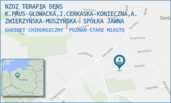 GABINET CHIRURGICZNY - NZOZ TERAPIA DENS K.PRUS-GŁOWACKA,J.CERKASKA-KONIECZNA,A.ZWIERZYŃSKA-MUSZYŃSKA- SPÓŁKA JAWNA - ŻNIWNA 3,  POZNAŃ-STARE MIASTO