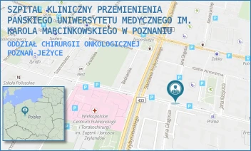 ODDZIAŁ CHIRURGII ONKOLOGICZNEJ - SZPITAL KLINICZNY PRZEMIENIENIA PAŃSKIEGO UNIWERSYTETU MEDYCZNEGO IM. KAROLA MARCINKOWSKIEGO W POZNANIU - AUGUSTYNA SZAMARZEWSKIEGO 84,  POZNAŃ-JEŻYCE