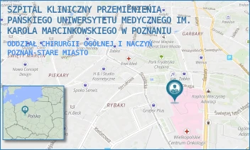 ODDZIAŁ CHIRURGII OGÓLNEJ I NACZYŃ - SZPITAL KLINICZNY PRZEMIENIENIA PAŃSKIEGO UNIWERSYTETU MEDYCZNEGO IM. KAROLA MARCINKOWSKIEGO W POZNANIU - DŁUGA 1/2,  POZNAŃ-STARE MIASTO