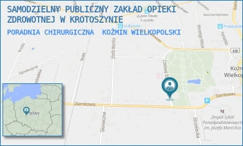 PORADNIA CHIRURGICZNA - SAMODZIELNY PUBLICZNY ZAKŁAD OPIEKI ZDROWOTNEJ W KROTOSZYNIE - CZESŁAWA STĘSZEWSKIEGO 9 -10,  KOŹMIN WIELKOPOLSKI