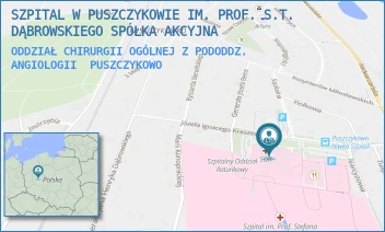 ODDZIAŁ CHIRURGII OGÓLNEJ Z PODODDZ. ANGIOLOGII - SZPITAL W PUSZCZYKOWIE IM. PROF. S.T. DĄBROWSKIEGO SPÓŁKA AKCYJNA - KRASZEWSKIEGO 11,  PUSZCZYKOWO