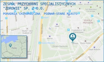 PORADNIA CHIRURGICZNA - ZESPÓŁ PRZYCHODNI SPECJALISTYCZNYCH "ZDROWIE" SP. Z O.O. - OS. PRZYJAŹNI 133,  POZNAŃ-STARE MIASTO