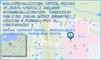 ODDZIAŁ CHIRURGII OGÓLNEJ, ONKOLOGICZNEJ I KOLOREKTALNEJ - WIELOSPECJALISTYCZNY SZPITAL MIEJSKI IM.JÓZEFA STRUSIA Z ZAKŁADEM OPIEKUŃCZO-LECZNICZYM. SAMODZIELNY PUBLICZNY ZAKŁAD OPIEKI ZDROWOTNEJ Z SIEDZIBĄ W POZNANIU PRZY UL. SZWAJCARSKIEJ 3 - SZWAJCARSKA 3,  POZNAŃ-NOWE MIASTO