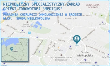 PORADNIA CHIRURGII ONKOLOGICZNEJ W ŚRODZIE WLKP. - NIEPUBLICZNY SPECJALISTYCZNY ZAKŁAD OPIEKI ZDROWOTNEJ "MEDICUS" - PL.ARMII POZNAŃ 3,  ŚRODA WIELKOPOLSKA